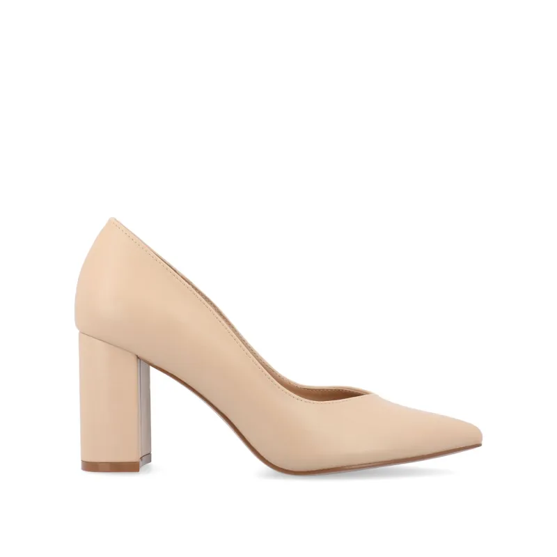 SIMONNE WARM SHADE PUMP HEELS IN NARROW - Shell sold by Journee Collection
