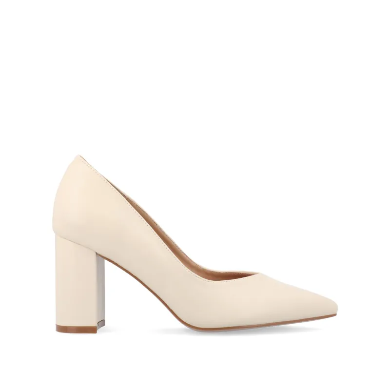 SIMONNE WARM SHADE PUMP HEELS IN NARROW - Cream sold by Journee Collection