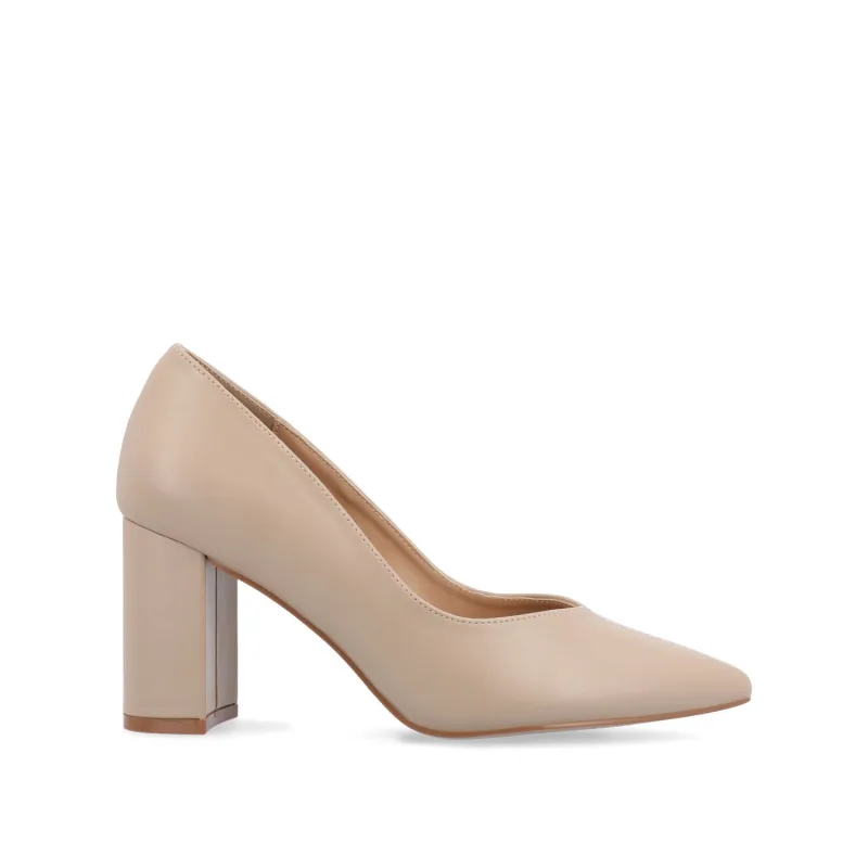 SIMONNE PUMP HEELS IN WARM SHADES - Wheat sold by Journee Collection