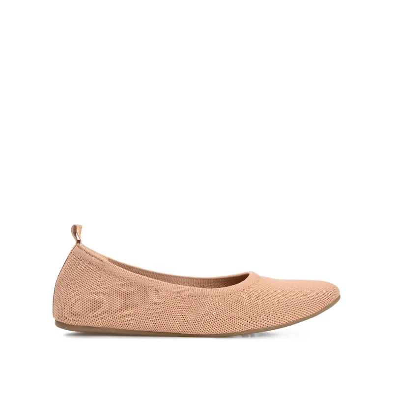 BALLET FLAT IN FABRIC (WIDE) - Tan sold by Journee Collection