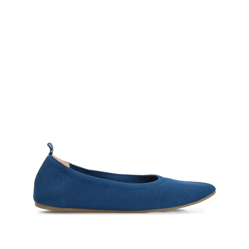 BALLET FLAT IN FABRIC (WIDE) - Navy Nubuck sold by Journee Collection