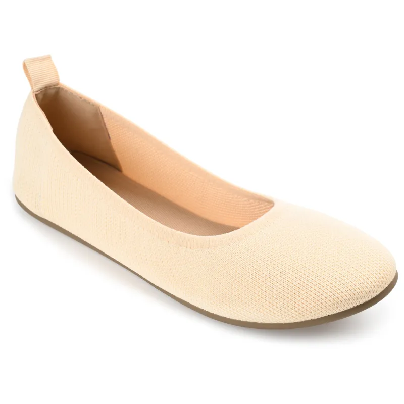 BALLET FLAT IN FABRIC (WIDE) - Cream sold by Journee Collection
