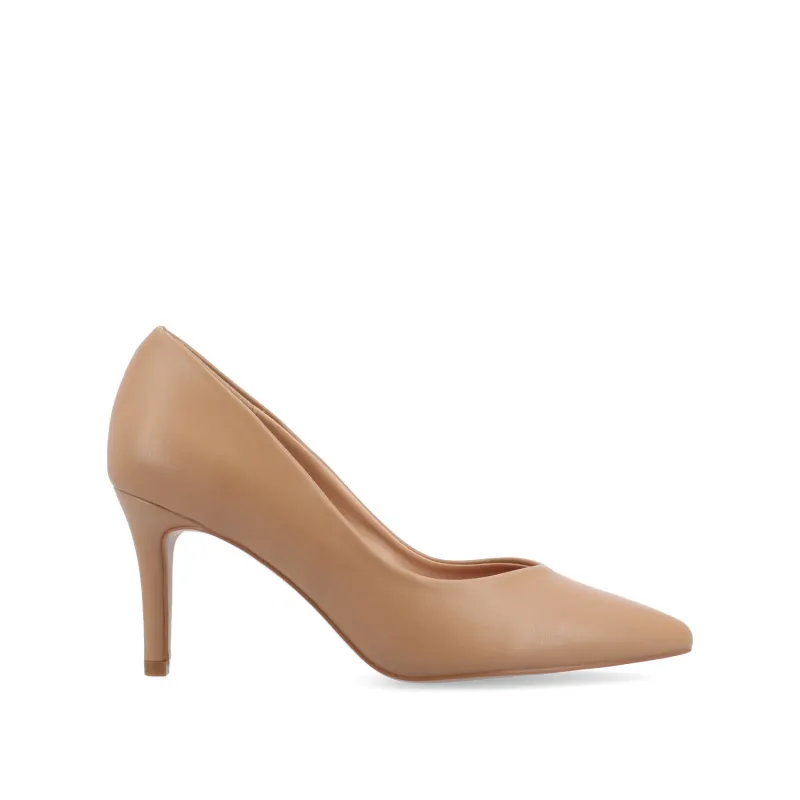 GABRIELLA STILETTO PUMP HEELS IN WARM SHADES - Caramel made by Journee Collection