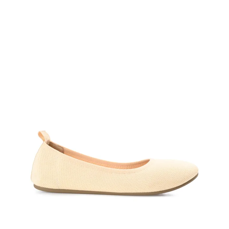 JERSIE KNIT BALLET FLATS IN WIDE - Cream sold by Journee Collection