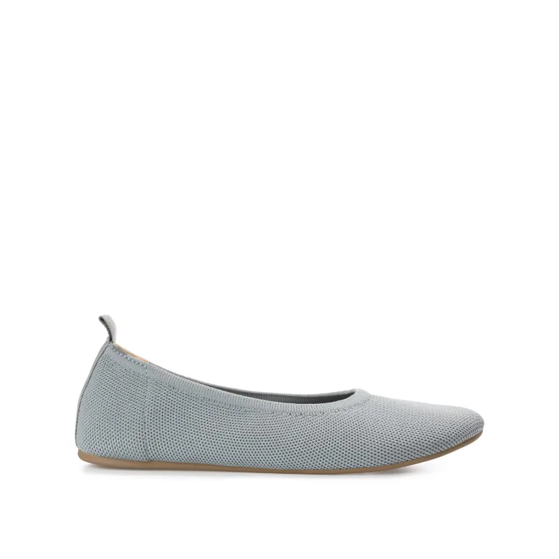 JERSIE KNIT BALLET FLATS IN WIDE - Grey sold by Journee Collection