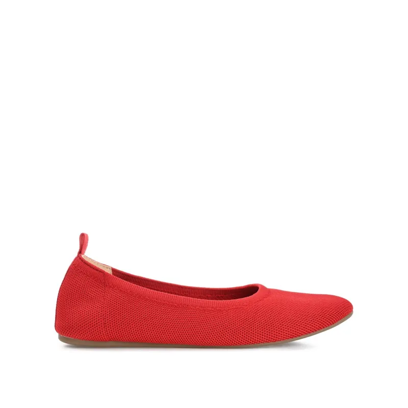 JERSIE KNIT BALLET FLATS IN WIDE - Red sold by Journee Collection