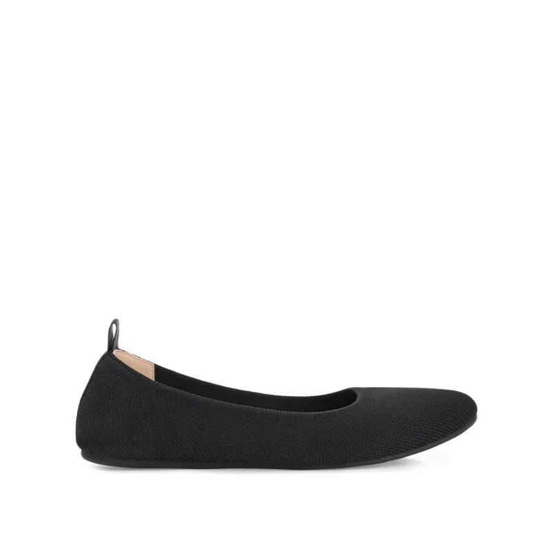 JERSIE KNIT BALLET FLATS IN WIDE - Black sold by Journee Collection