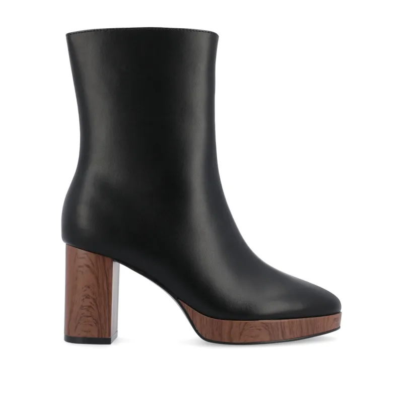 ROMER BLOCK HEEL BOOTIES IN WIDE - Black made by Journee Collection