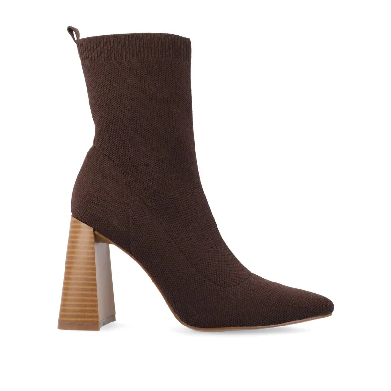 NORALINN SOCK BOOTIES IN WIDE - Brown sold by Journee Collection