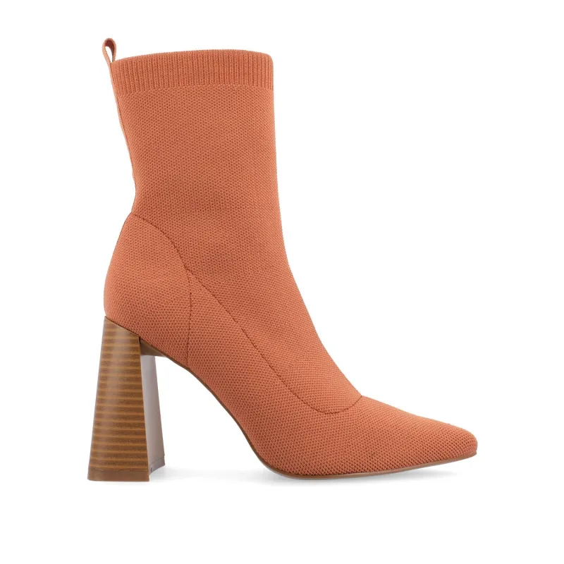 NORALINN SOCK BOOTIES IN WIDE - Rust sold by Journee Collection