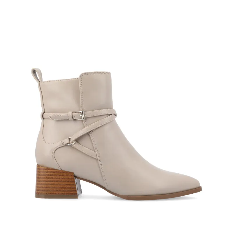 ESTELLE BLOCK HEELED BOOTIES IN WIDE - Grey sold by Journee Collection