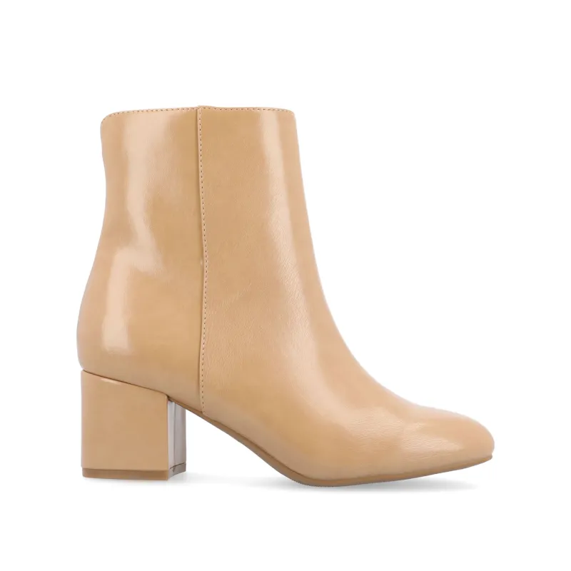 ADRIA SQUARE-TOE BOOTIES IN VEGAN LEATHER - Tan sold by Journee Collection