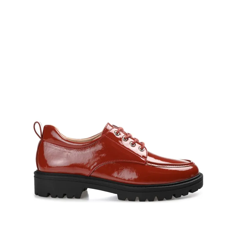 ZINA OXFORD LOAFER FLATS IN WIDE - Brick sold by Journee Collection