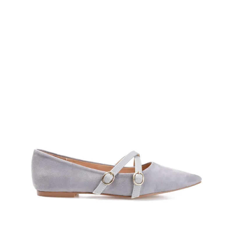 PATRICIA BALLET FLATS IN WIDE - Grey sold by Journee Collection