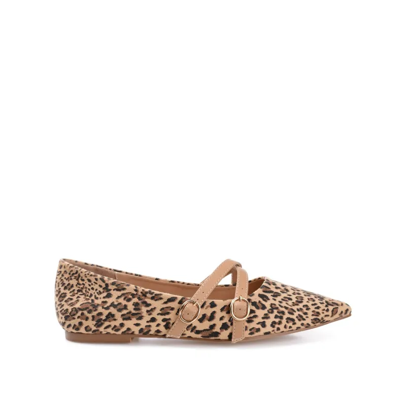 PATRICIA BALLET FLATS IN WIDE - Leopard sold by Journee Collection