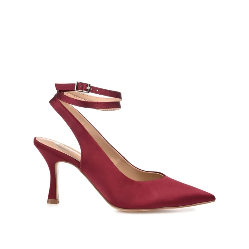 MARCELLA STILETTO PUMP HEELS IN WIDE - Burgundy sold by Journee Collection