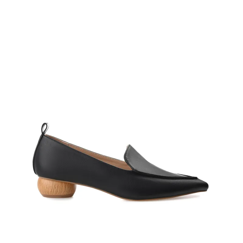 MAGGS KITTEN LOAFER FLATS IN WIDE - Black sold by Journee Collection