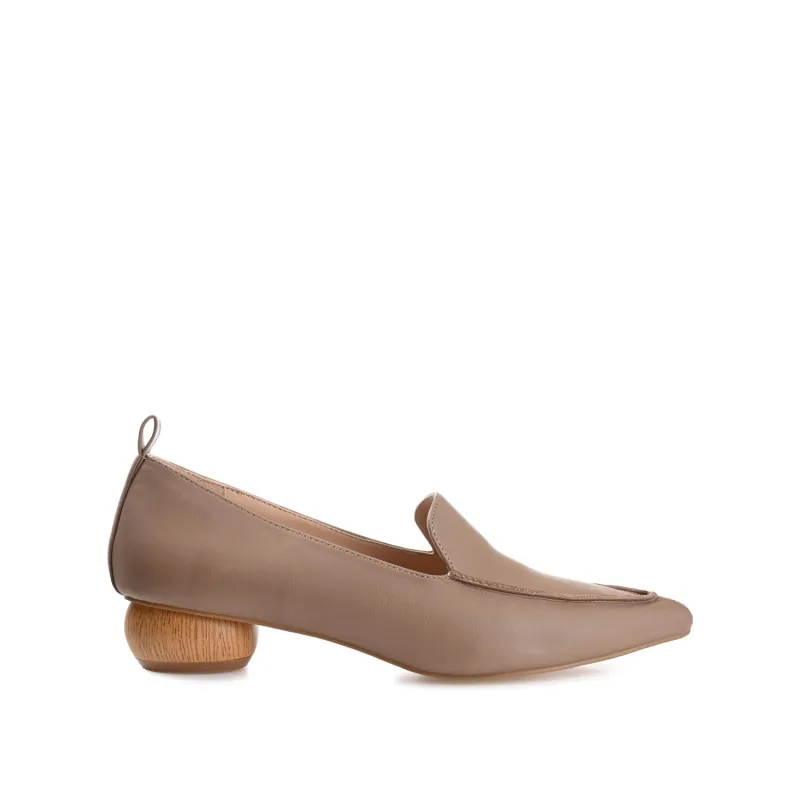 MAGGS KITTEN LOAFER FLATS IN WIDE - Taupe sold by Journee Collection