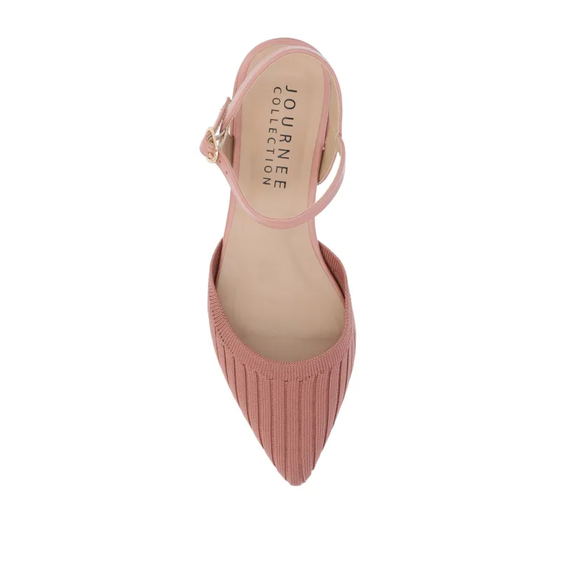 ANSLEY KNIT FABRIC FLATS IN WIDE - Blush sold by Journee Collection