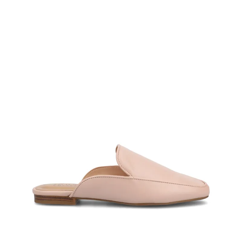 AKZA MULED LOAFER FLATS IN WIDE - Blush PU sold by Journee Collection