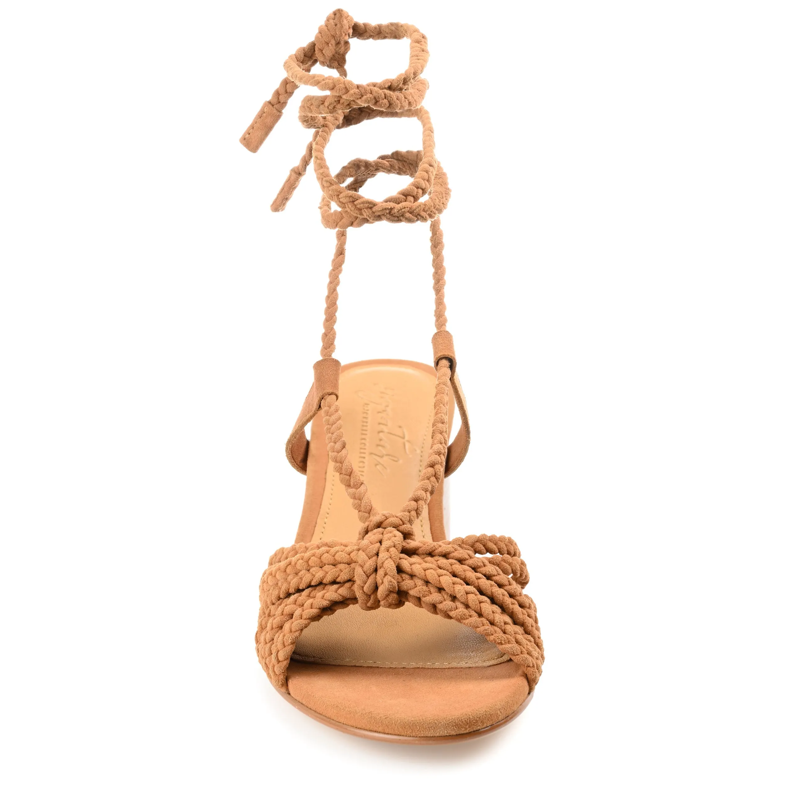 RAILEE STRAPPY HEELED SANDALS IN SUEDE - Brown sold by Journee Collection product image thumbnail 4