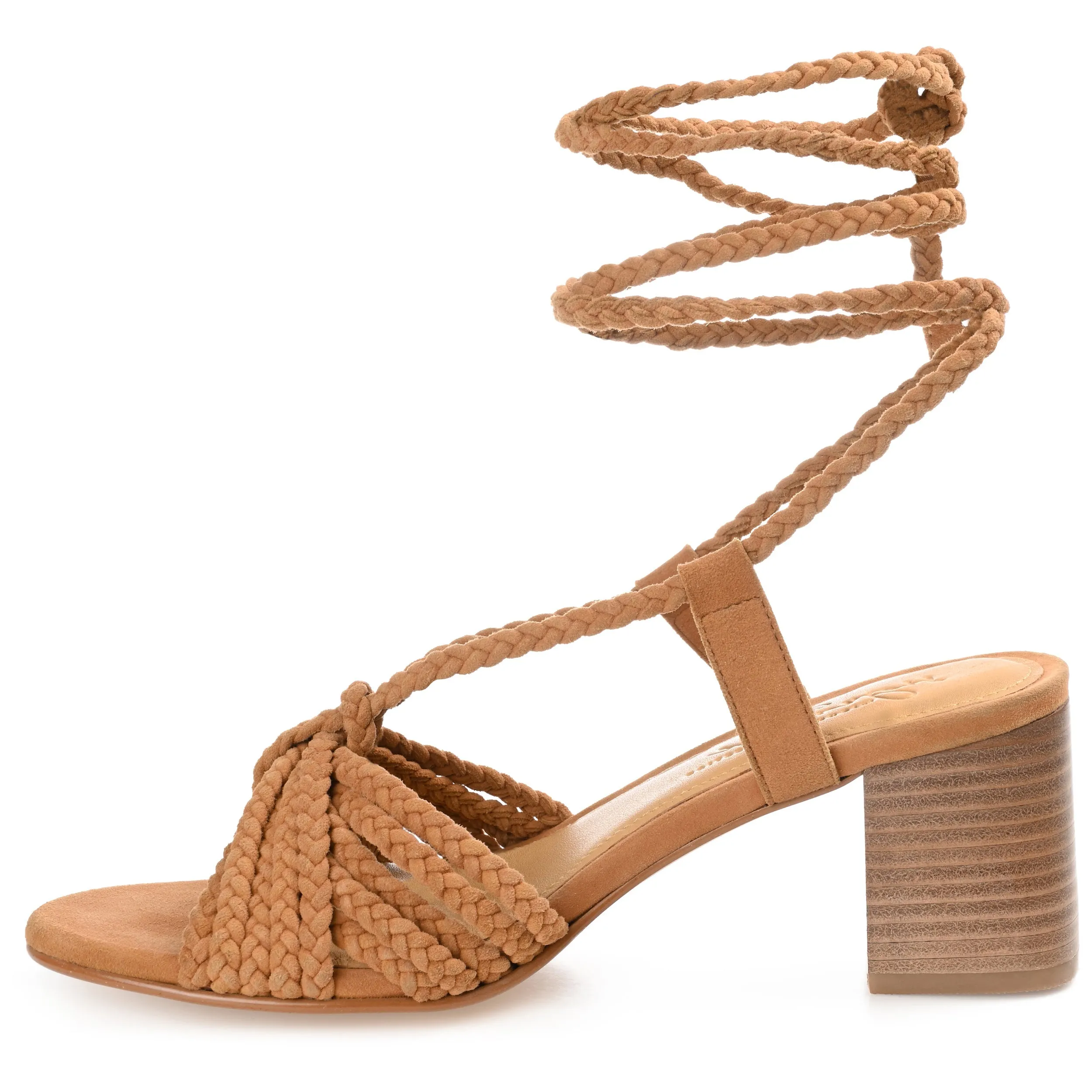 RAILEE STRAPPY HEELED SANDALS IN SUEDE - Brown sold by Journee Collection product image thumbnail 2