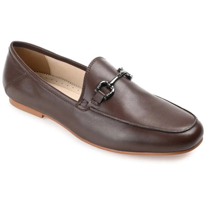 GIIA CRASH BACK HORSE BIT LOAFER FLAT - Brown made by Journee Collection