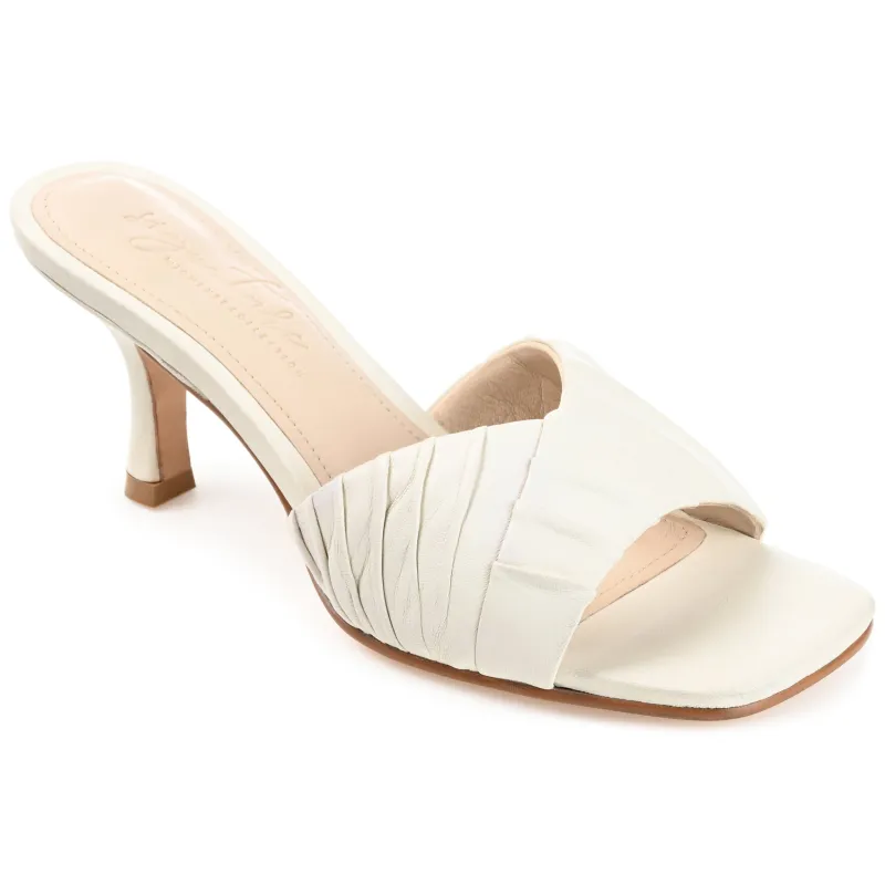 JULIETTE STILETTO HEEL MULES IN LEATHER - Off White sold by Journee Collection