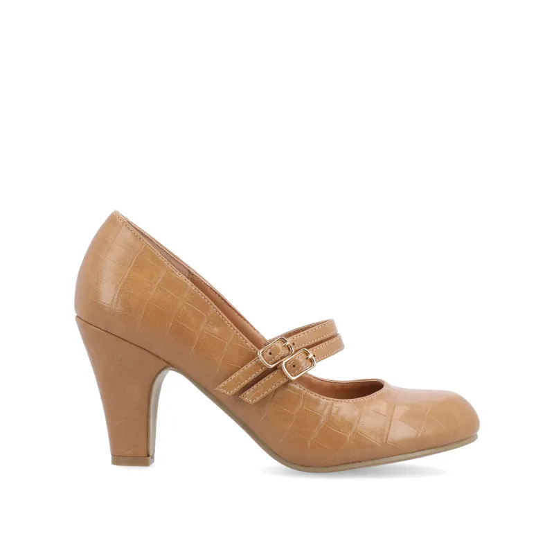 WINDY STATEMENT MARY JANE PUMP HEELS IN NARROW - Tan sold by Journee Collection