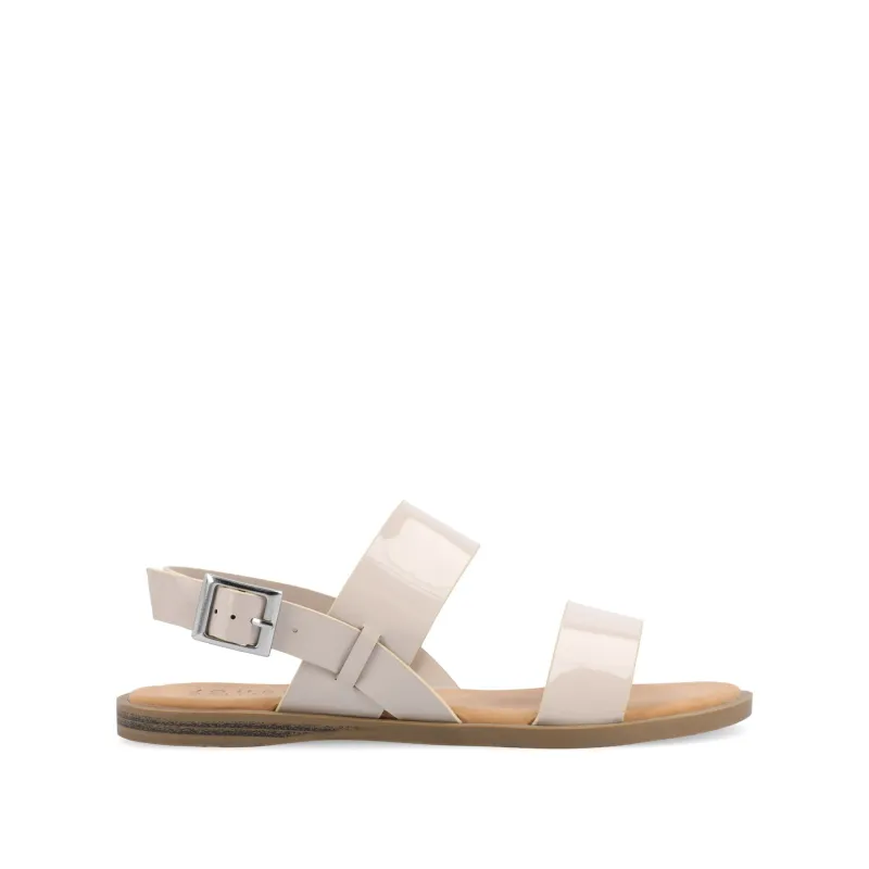 LAVINE STATEMENT MULTI STRAP SANDALS IN WIDE - Beige made by Journee Collection
