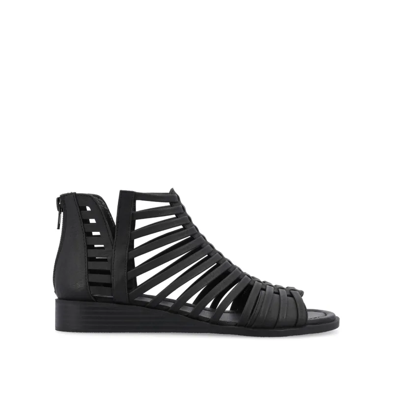 DELILAH GLADIATOR SANDALS IN WIDE - Black sold by Journee Collection