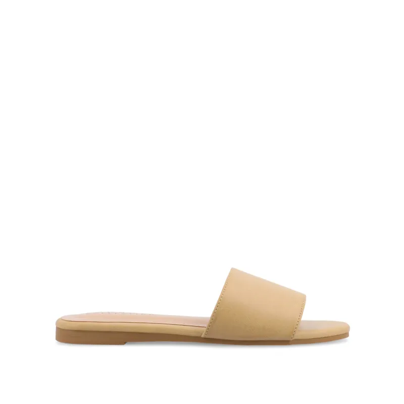 KOLINNA SLIDE SANDALS IN STATEMENT - Nude sold by Journee Collection