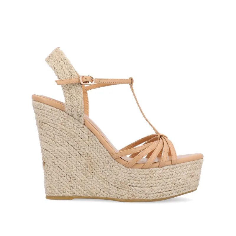 YARA ESPADRILLE WEDGE HEELED SANDALS - Brown sold by Journee Collection