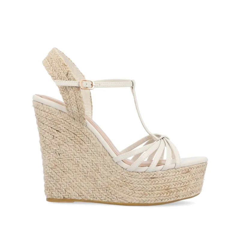 YARA ESPADRILLE WEDGE HEELED SANDALS - Off White sold by Journee Collection