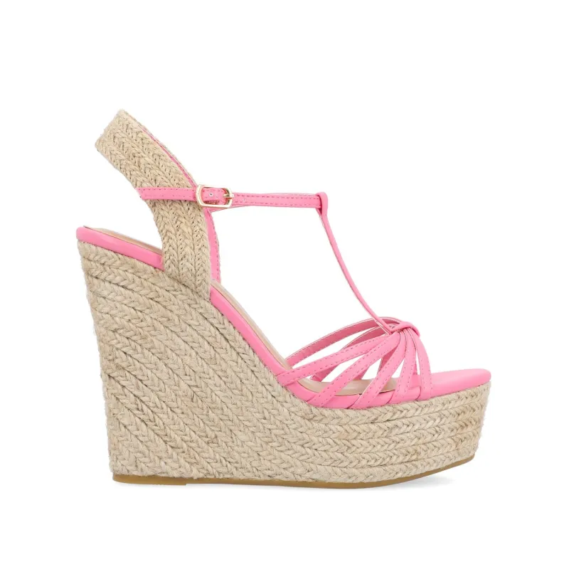 YARA ESPADRILLE WEDGE HEELED SANDALS - Pink sold by Journee Collection