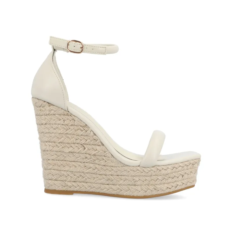 OLESIA ESPADRILLE WEDGE SANDALS IN VEGAN LEATHER - Beige sold by Journee Collection