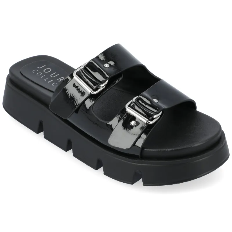 KANDRI SLIP-ON SANDALS - Black sold by Journee Collection