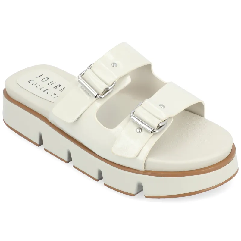KANDRI SLIP-ON SANDALS - Ivory made by Journee Collection