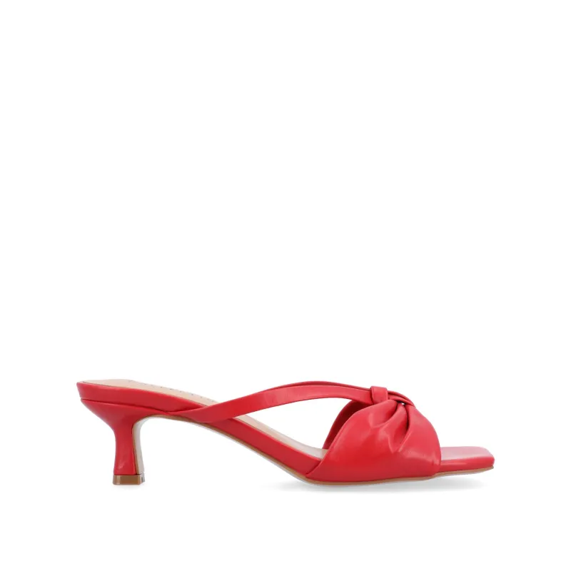 STARLING SLIP ON KITTEN HEELS IN STATEMENT - Red sold by Journee Collection