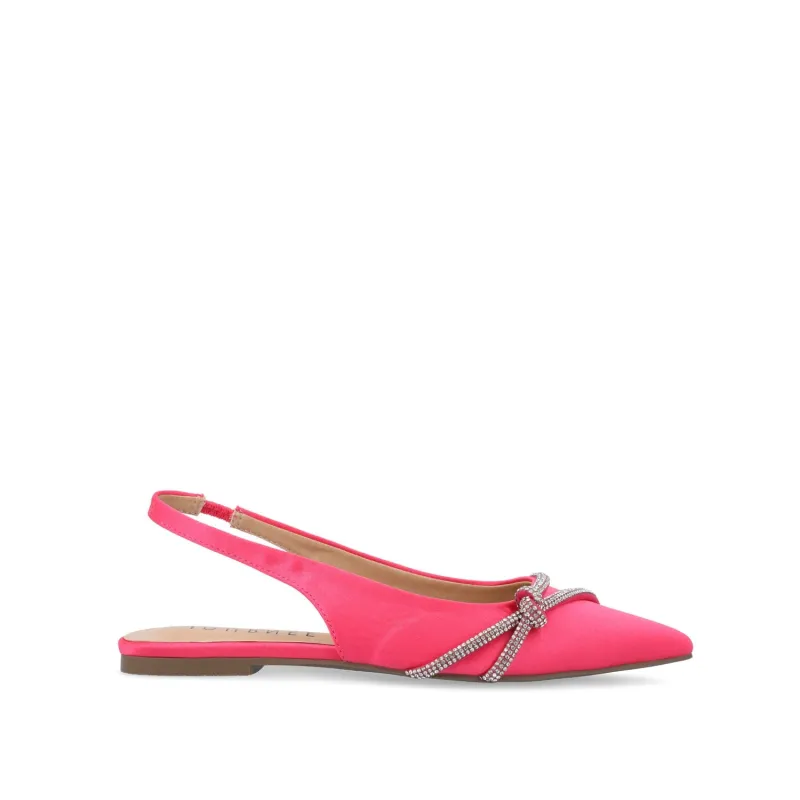 REBBEL FORMAL SLINGBACK FLATS IN SATIN - Pink sold by Journee Collection