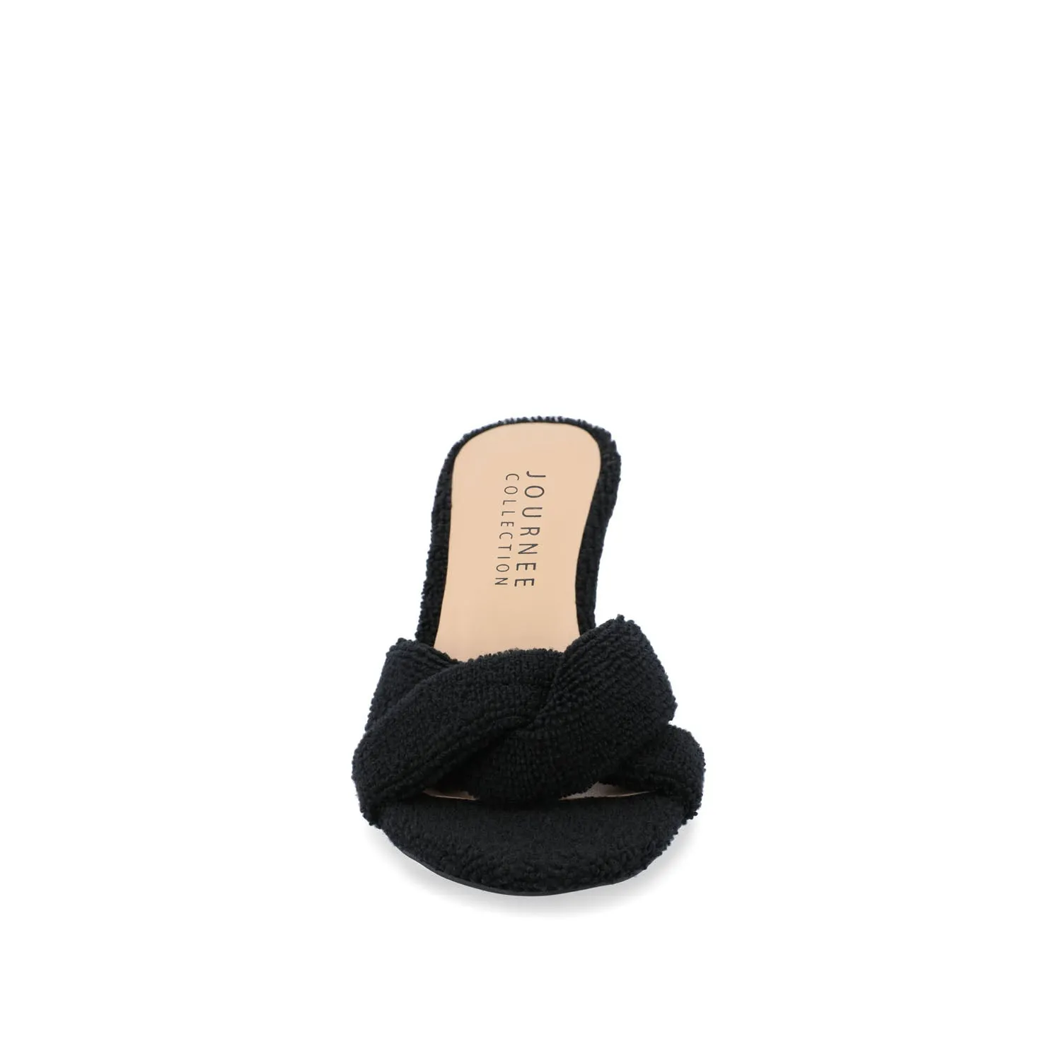 MANNON BACKLESS KITTEN HEEL IN TERRY CLOTH - Black sold by Journee Collection product image thumbnail 5