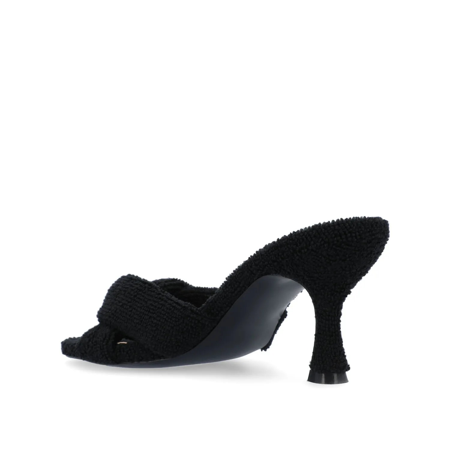 MANNON BACKLESS KITTEN HEEL IN TERRY CLOTH - Black sold by Journee Collection product image thumbnail 3