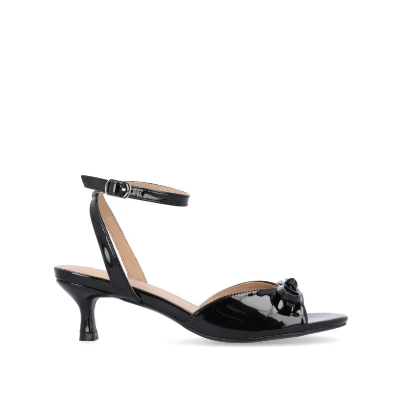 JENNIFER STRAPPY KITTEN HEELS IN PATENT - Black Patent sold by Journee Collection