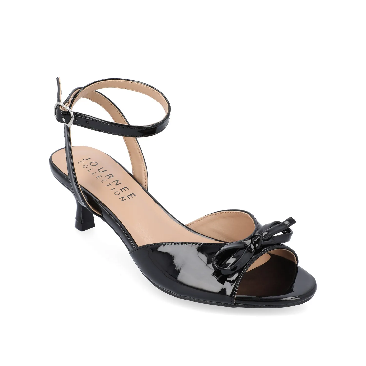 JENNIFER STRAPPY KITTEN HEELS IN PATENT - Black Patent sold by Journee Collection product image thumbnail 2
