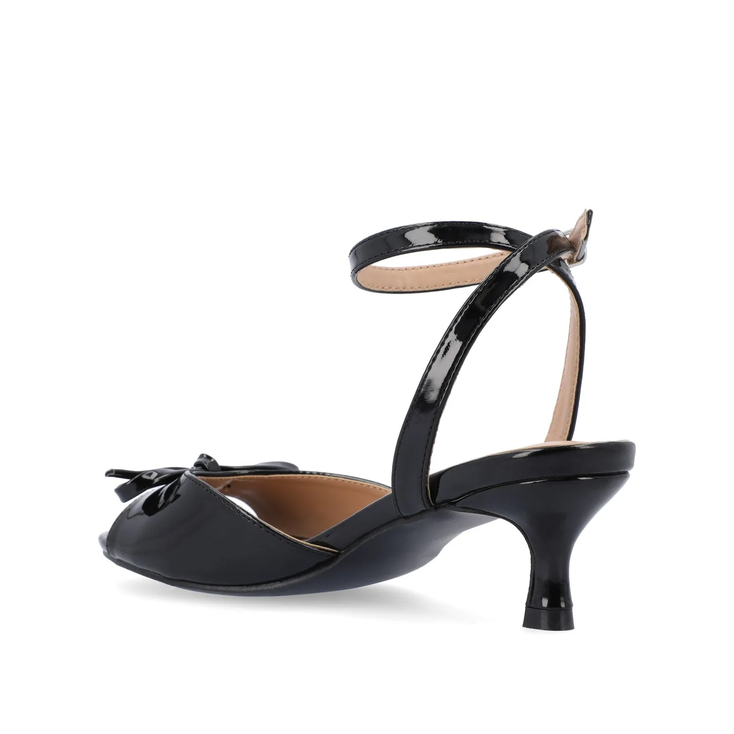 JENNIFER STRAPPY KITTEN HEELS IN PATENT - Black Patent sold by Journee Collection product image thumbnail 4