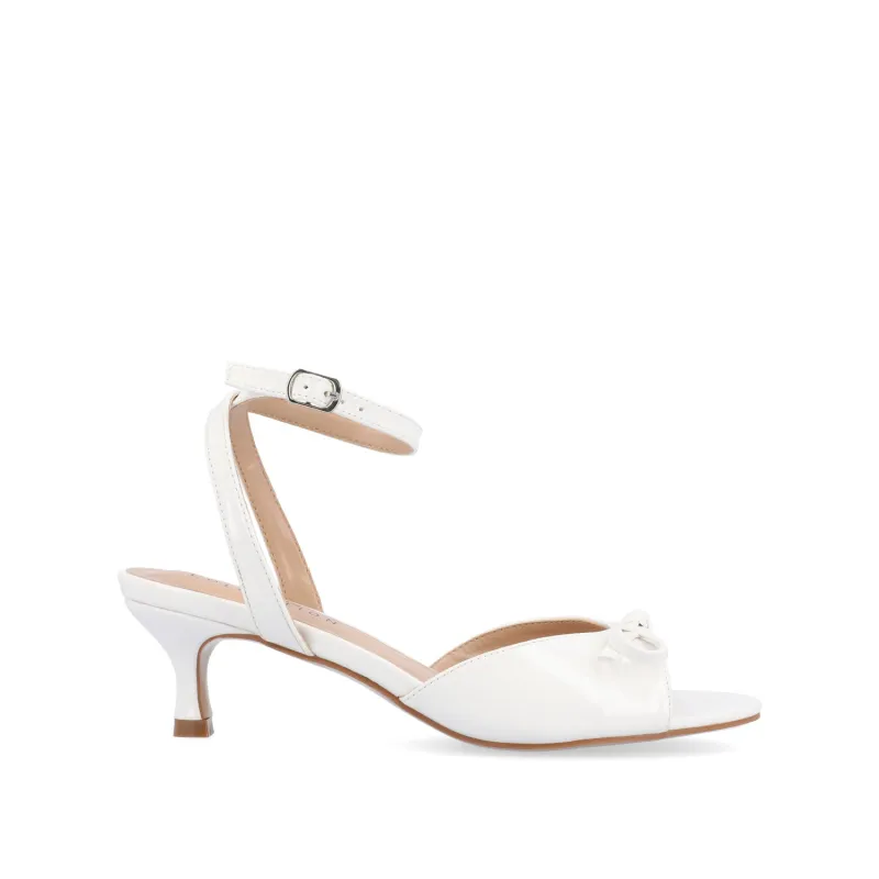 JENNIFER STRAPPY KITTEN HEELS IN PATENT - White Patent sold by Journee Collection