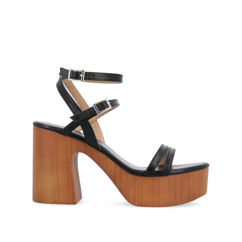 EMERYNN HEELED SANDALS IN VEGAN LEATHER - Black sold by Journee Collection