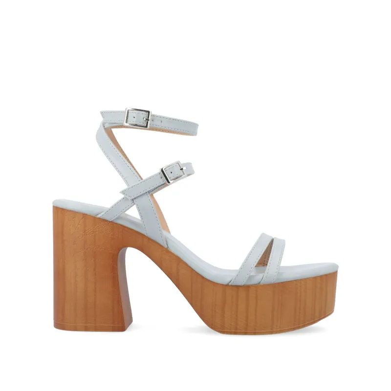EMERYNN HEELED SANDALS IN VEGAN LEATHER - Blue sold by Journee Collection