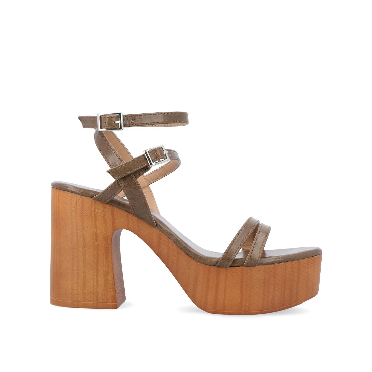 EMERYNN HEELED SANDALS IN VEGAN LEATHER - Brown sold by Journee Collection