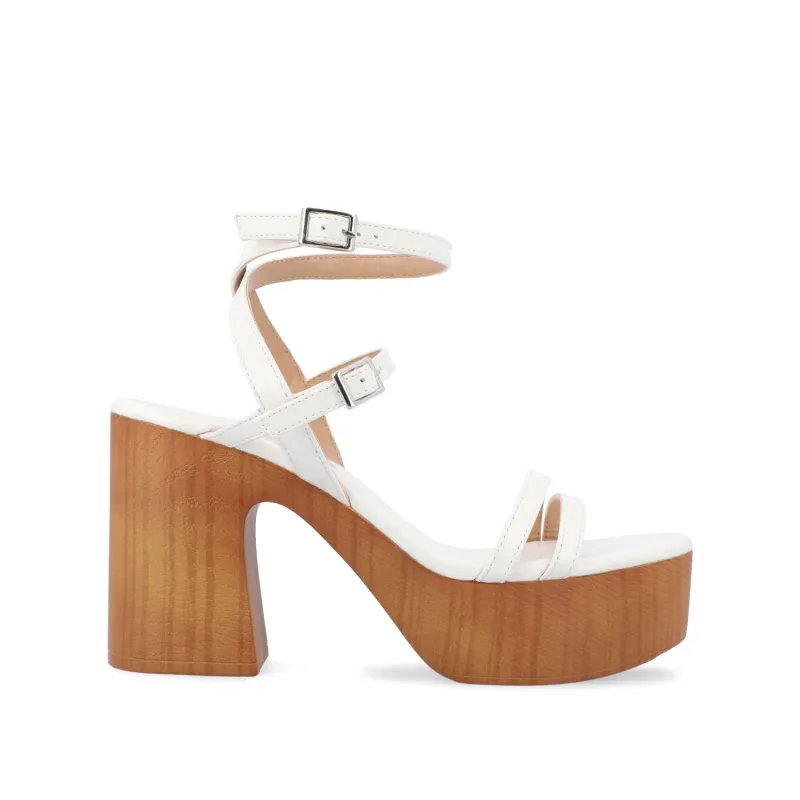 EMERYNN HEELED SANDALS IN VEGAN LEATHER - White sold by Journee Collection